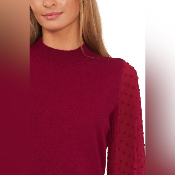 CeCe Clip Dot Sleeve Sweater XL - Picture 2 of 6